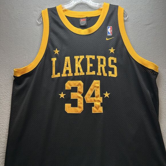 Vintage Shaquille ONeal Jersey Mens 3XL Los Angeles Lakers Black Nike 34 Shaq - Picture 1 of 10